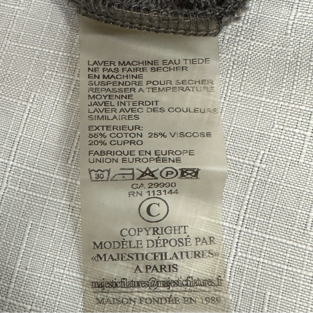 Majestic Filatures Women's Size 2 Small Gray Tie Side Boatneck Shirt - Picture 14 of 16